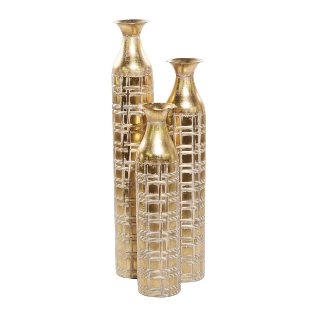 Cheapest π Set of 3 Gold Metal Glam Vase 35", 30", 25" by Ivory and Iris β€οΈ 1 Cheapest π Set of 3 Gold Metal Glam Vase 35", 30", 25" by Ivory and Iris β€οΈ