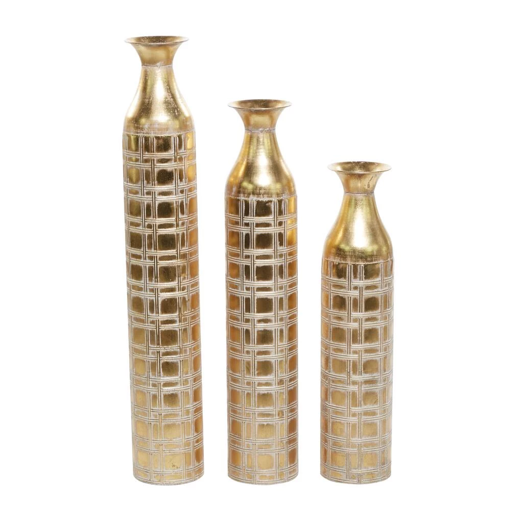 Cheapest π Set of 3 Gold Metal Glam Vase 35", 30", 25" by Ivory and Iris β€οΈ 2 Cheapest π Set of 3 Gold Metal Glam Vase 35", 30", 25" by Ivory and Iris β€οΈ - Image 2