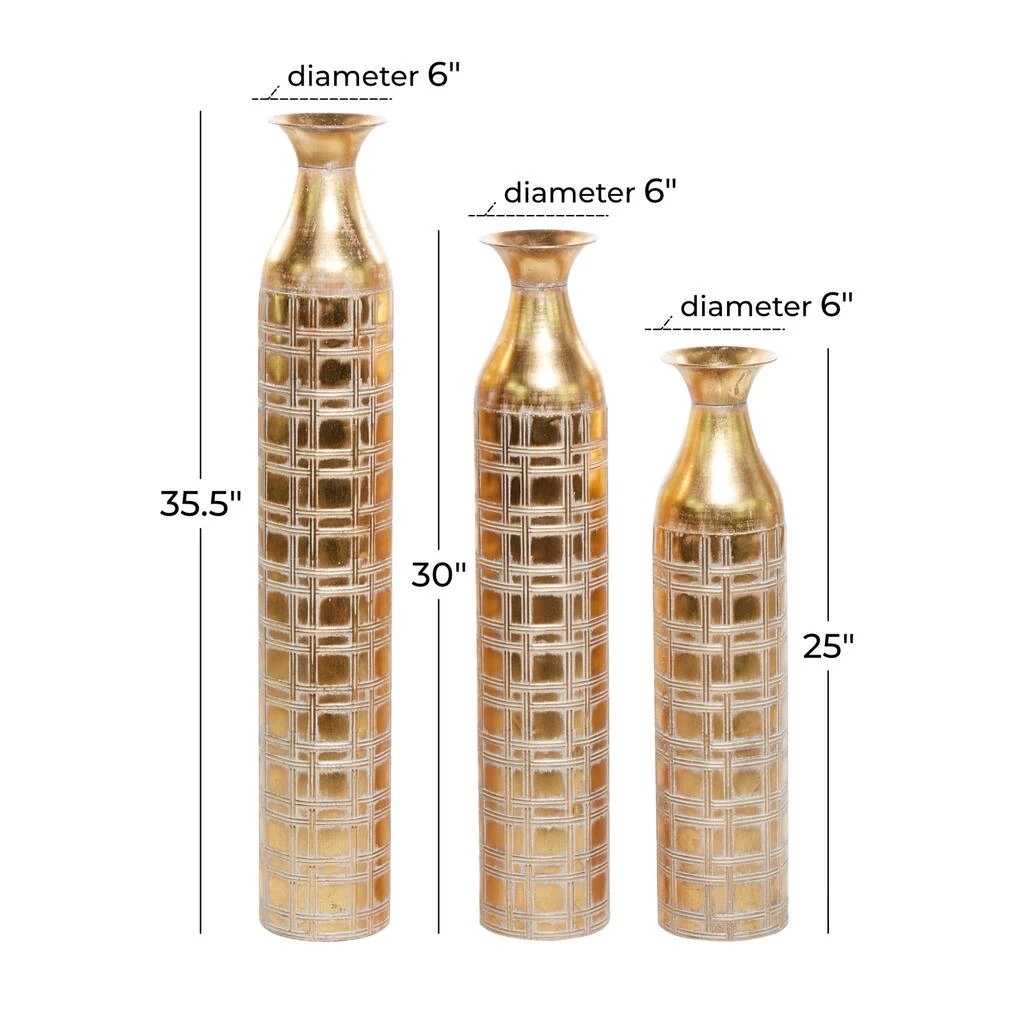 Cheapest π Set of 3 Gold Metal Glam Vase 35", 30", 25" by Ivory and Iris β€οΈ 6 Cheapest π Set of 3 Gold Metal Glam Vase 35", 30", 25" by Ivory and Iris β€οΈ - Image 6