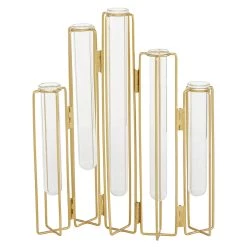 Brand new 😉 Gold Metal Contemporary Vase, 12" x 10" x 3" by Ivory and Iris ⭐