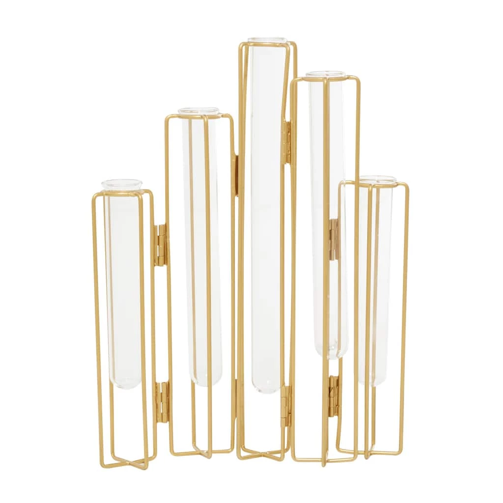 Brand new π Gold Metal Contemporary Vase, 12" x 10" x 3" by Ivory and Iris β 5 Brand new π Gold Metal Contemporary Vase, 12" x 10" x 3" by Ivory and Iris β - Image 5