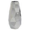 Discount 😀 Contemporary Geometric-Style Metallic Silver Aluminum Vase, 12" x 5.7" x 5.4" by Ivory and Iris 🔔