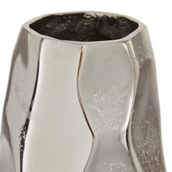 Discount 😀 Contemporary Geometric-Style Metallic Silver Aluminum Vase, 12" x 5.7" x 5.4" by Ivory and Iris 🔔 -Cheap Ivory and Iris Store D494180S 3