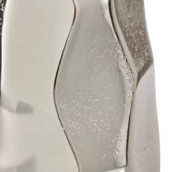 Discount 😀 Contemporary Geometric-Style Metallic Silver Aluminum Vase, 12" x 5.7" x 5.4" by Ivory and Iris 🔔 -Cheap Ivory and Iris Store D494180S 4
