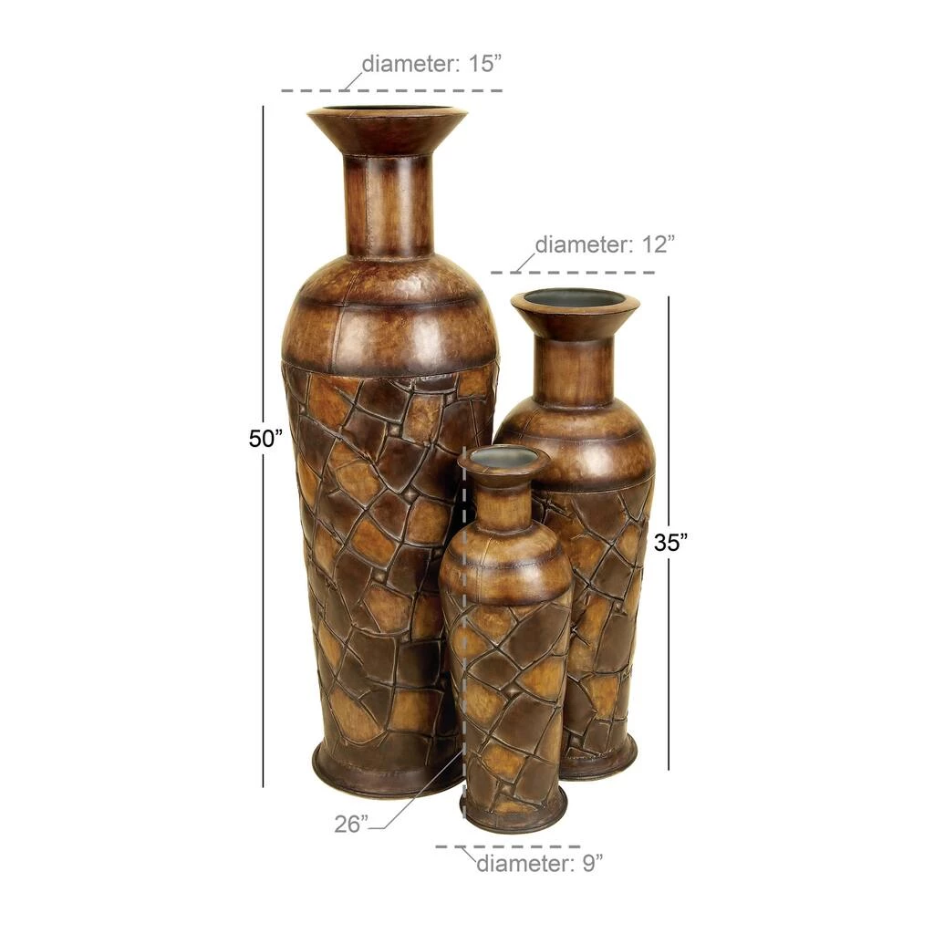 Cheap π€© Set of 3 Brown Metal Rustic Vase, 50", 35", 26" by Ivory and Iris π 8 Cheap π€© Set of 3 Brown Metal Rustic Vase, 50", 35", 26" by Ivory and Iris π - Image 8