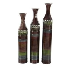 Wholesale 🛒 Set of 3 Brown Metal Traditional Vase, 34", 31", 28" by Ivory and Iris 💯 -Cheap Ivory and Iris Store D494186S 5