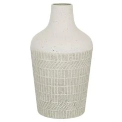 Buy 🧨 White Metal Contemporary Style Vase, 13" x 8" x 8" by Ivory and Iris 👏