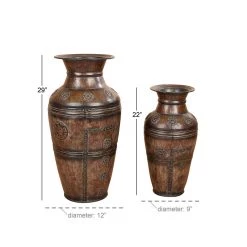 Outlet ✔️ Set of 2 Brown Metal Rustic Vase, 29", 22" by Ivory and Iris 🔔 -Cheap Ivory and Iris Store D494193S 10
