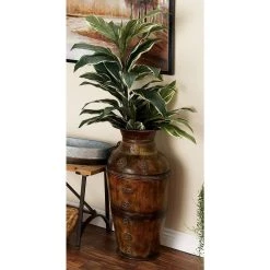 Outlet ✔️ Set of 2 Brown Metal Rustic Vase, 29", 22" by Ivory and Iris 🔔 -Cheap Ivory and Iris Store D494193S 11