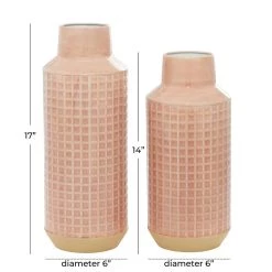 New ✨ Set of 2 Brown Metal Contemporary Vase, 14", 17" by Ivory and Iris 🧨 -Cheap Ivory and Iris Store D494194S 5