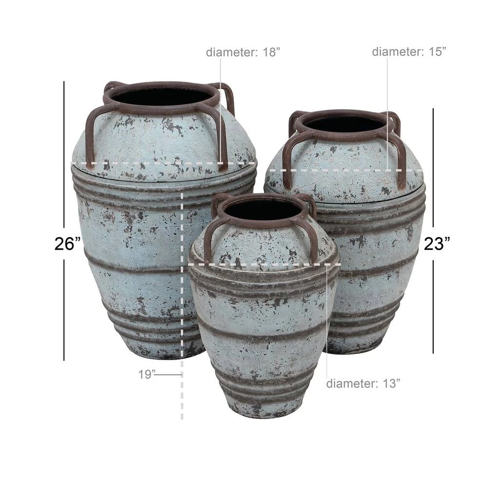 Deals π Set of 3 Blue Metal Rustic Vase, 26", 23", 19" by Ivory and Iris 𧨠9 Deals π Set of 3 Blue Metal Rustic Vase, 26", 23", 19" by Ivory and Iris 𧨠- Image 9