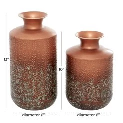 Wholesale 🥰 Set of 2 Bronze Metal Farmhouse Vase, 13", 10" by Ivory and Iris 💯 -Cheap Ivory and Iris Store D494198S 6