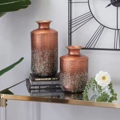 Wholesale 🥰 Set of 2 Bronze Metal Farmhouse Vase, 13", 10" by Ivory and Iris 💯 -Cheap Ivory and Iris Store D494198S 7