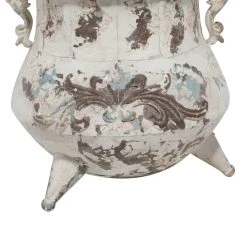 New ⌛ White Metal Vintage Vase, 11" x 11" x 11" by Ivory and Iris 👏 -Cheap Ivory and Iris Store D494199S 7