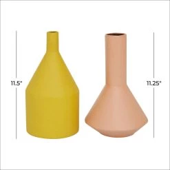 Flash Sale 😉 Set of 2 Multi Colored Metal Rustic Vase, 11.25", 11.5" by Ivory and Iris ❤️ -Cheap Ivory and Iris Store D494202S 7