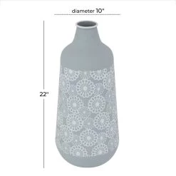 Brand new ⭐ Grey Iron French Country Vase, 22" x 10" x 10" by Ivory and Iris 👏 -Cheap Ivory and Iris Store D494206S 6