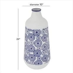 New 🛒 White Iron French Country Vase, 22" x 13" x 10" by Ivory and Iris ⭐ -Cheap Ivory and Iris Store D494207S 6
