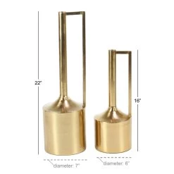 New ✨ Set of 2 Gold Metal Glam Vase, 16", 22" by Ivory and Iris 🧨 -Cheap Ivory and Iris Store D494208S 6