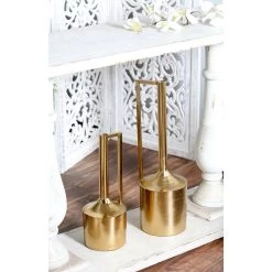 New ✨ Set of 2 Gold Metal Glam Vase, 16", 22" by Ivory and Iris 🧨 -Cheap Ivory and Iris Store D494208S 7
