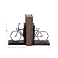 Coupon ⌛ 7" Silver Aluminum Vintage Bicycle Bookends by Ivory and Iris 🎉 -Cheap Ivory and Iris Store D494209S 8