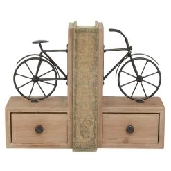 Best deal 𧨠9" Brown Wood Farmhouse Bookends by Ivory and Iris π