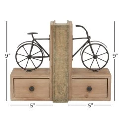 Best deal 🧨 9" Brown Wood Farmhouse Bookends by Ivory and Iris 🌟 -Cheap Ivory and Iris Store D494211S 8