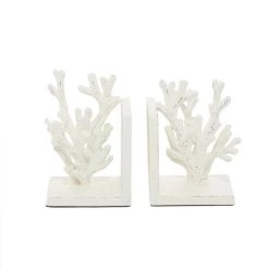Coupon 👏 7" Coral Metal Bookend Set by Ivory and Iris 🔔 -Cheap Ivory and Iris Store D494217S 6