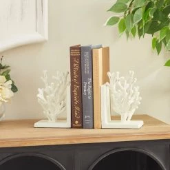 Coupon 👏 7" Coral Metal Bookend Set by Ivory and Iris 🔔 -Cheap Ivory and Iris Store D494217S 8
