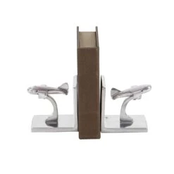 Best Pirce 🛒 5" Silver Aluminum Contemporary Plane Bookends by Ivory and Iris 🎁 -Cheap Ivory and Iris Store D494218S 5