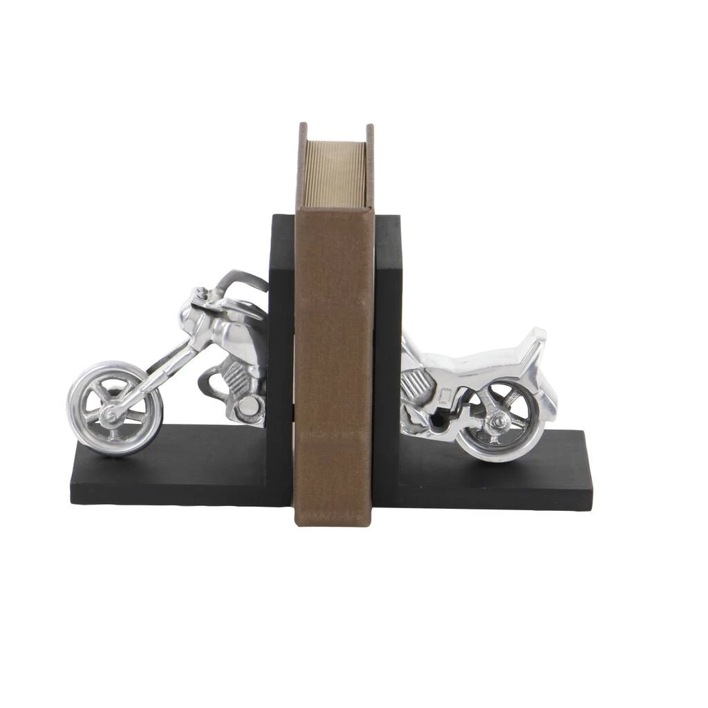 New π 7" Silver Aluminum Contemporary Motorcycle Bookends by Ivory and Iris π 2 New π 7" Silver Aluminum Contemporary Motorcycle Bookends by Ivory and Iris π - Image 2