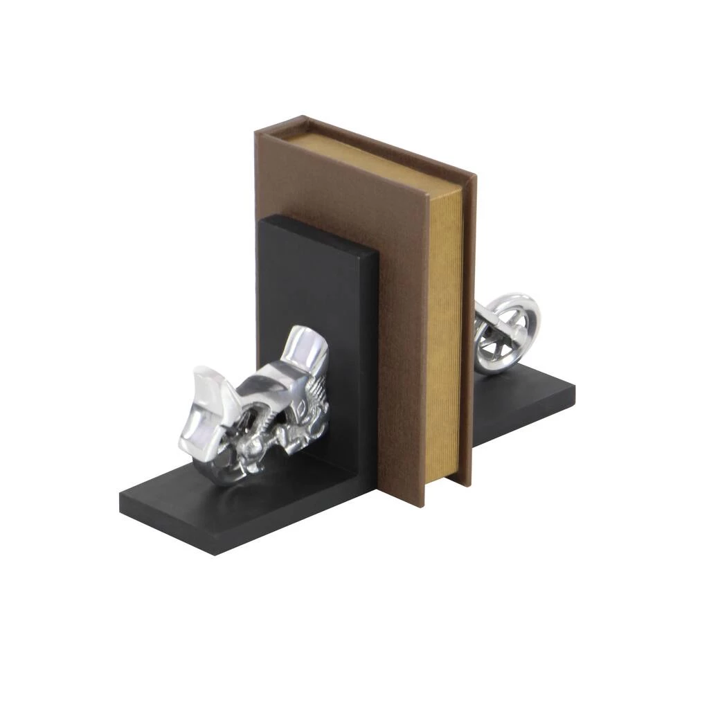 New π 7" Silver Aluminum Contemporary Motorcycle Bookends by Ivory and Iris π 3 New π 7" Silver Aluminum Contemporary Motorcycle Bookends by Ivory and Iris π - Image 3