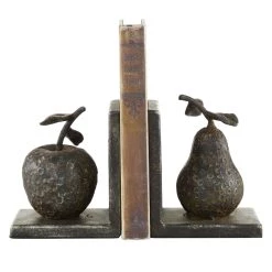 Deals π 6" Gray Metal Rustic Fruit Bookends by Ivory and Iris π