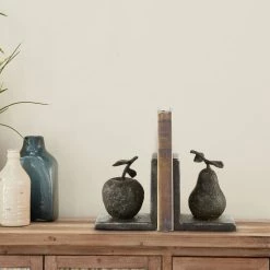 Deals 🔔 6" Gray Metal Rustic Fruit Bookends by Ivory and Iris 🎉 -Cheap Ivory and Iris Store D494221S 7