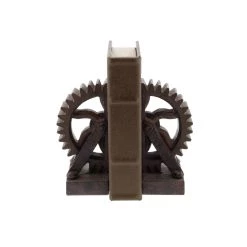 Hot Sale ❤️ 7" Brown Industrial Gear Bookends by Ivory and Iris 👏 -Cheap Ivory and Iris Store D494226S 2