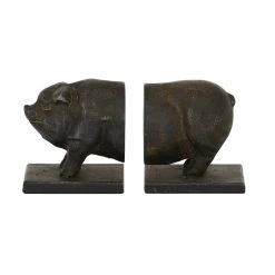 Hot Sale 😍 5" Brown Iron Farmhouse Bookends by Ivory and Iris ✨ -Cheap Ivory and Iris Store D494229S 2