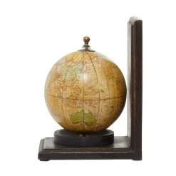 Promo ✔️ 8" Rustic Brown Wood Globe Bookends by Ivory and Iris 🌟 -Cheap Ivory and Iris Store D494232S 6