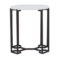 New ✨ 18" White Iron Contemporary Accent Table by Ivory and Iris 🤩