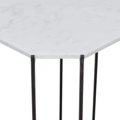 New ✨ 18" White Iron Contemporary Accent Table by Ivory and Iris 🤩 -Cheap Ivory and Iris Store D494348S 5
