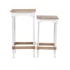 Best Sale 👏 Brown & White Wood Farmhouse Accent Table Set by Ivory and Iris 🧨