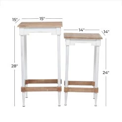 Best Sale π Brown & White Wood Farmhouse Accent Table Set by Ivory and Iris 𧨠9 Best Sale π Brown & White Wood Farmhouse Accent Table Set by Ivory and Iris 𧨠-Cheap Ivory and Iris Store D494350S 6