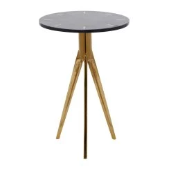 Flash Sale 🎉 22" Gold Aluminum Contemporary Accent Table by Ivory and Iris ✔️