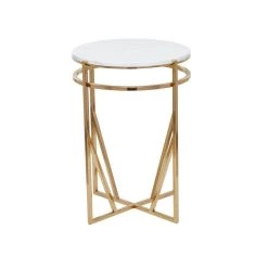 Hot Sale 😀 21" Gold Iron Contemporary Accent Table by Ivory and Iris ✔️ -Cheap Ivory and Iris Store D494354S 3