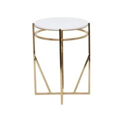 Hot Sale 😀 21" Gold Iron Contemporary Accent Table by Ivory and Iris ✔️ -Cheap Ivory and Iris Store D494354S 4