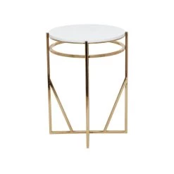 Hot Sale 😀 21" Gold Iron Contemporary Accent Table by Ivory and Iris ✔️ -Cheap Ivory and Iris Store D494354S 5