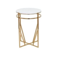Hot Sale 😀 21" Gold Iron Contemporary Accent Table by Ivory and Iris ✔️ -Cheap Ivory and Iris Store D494354S 8