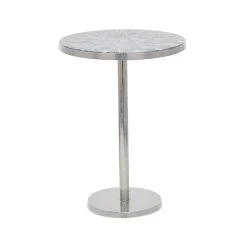 Discount 🛒 Silver Aluminum Contemporary Accent Table by Ivory and Iris 🌟 -Cheap Ivory and Iris Store D494355S 4