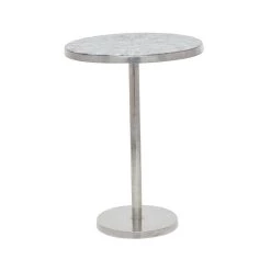 Discount 🛒 Silver Aluminum Contemporary Accent Table by Ivory and Iris 🌟 -Cheap Ivory and Iris Store D494355S 5
