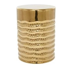 Best reviews of 👏 18" Gold Stoneware Glam Accent Table by Ivory and Iris ✨