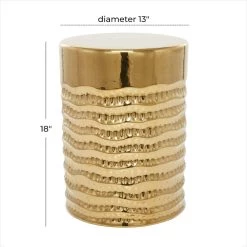 Best reviews of 👏 18" Gold Stoneware Glam Accent Table by Ivory and Iris ✨ -Cheap Ivory and Iris Store D494356S 5