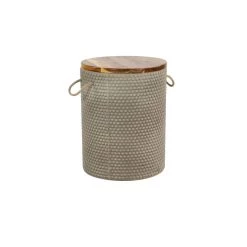 Brand new 😉 18" Beige Cement Modern Outdoor Accent Table by Ivory and Iris 👍